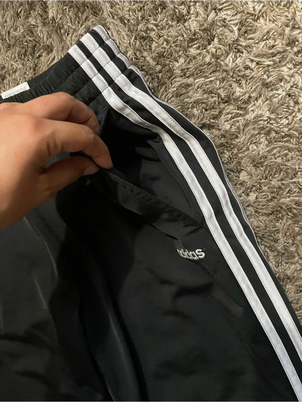 adidas Black Jogger Sweatpants with White 3-Stripe